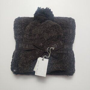 Barefoot Dreams Pom Pom Beanie & Scarf Set Espresso/Cocoa One Size Winter Gift